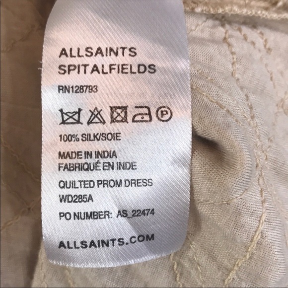 All Saints Quilted Silk Dress - Picture 6 of 6